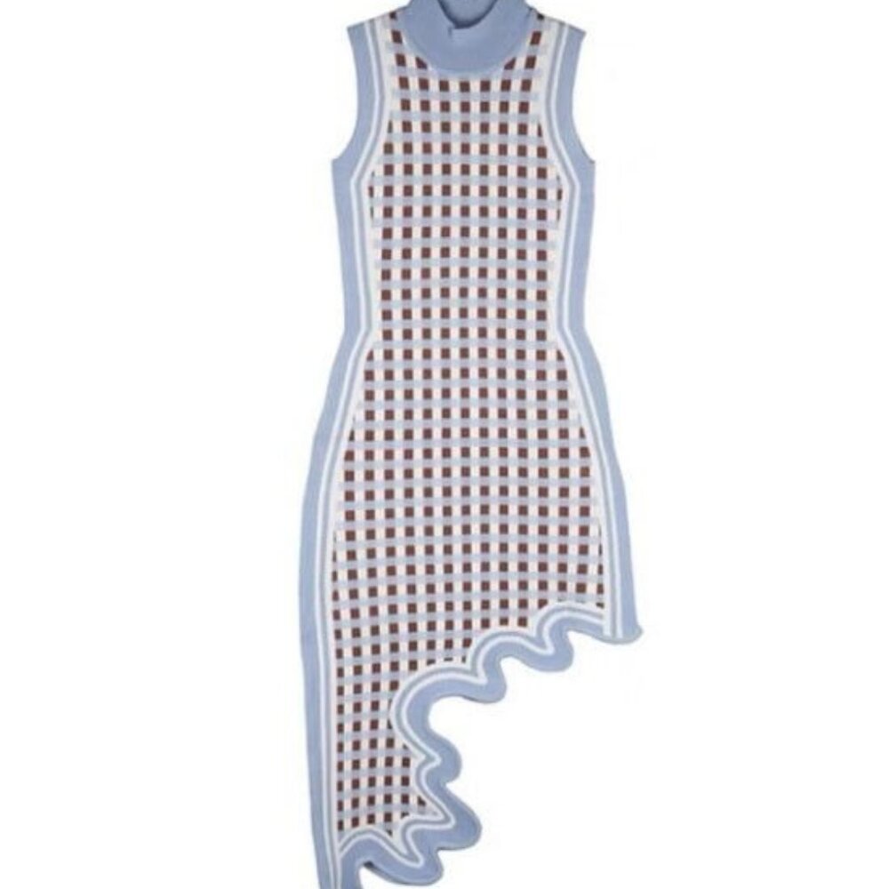 PH5 Lydia Wavy Asymmetric Dress Blue Multicolor - S - Picture 4 of 6